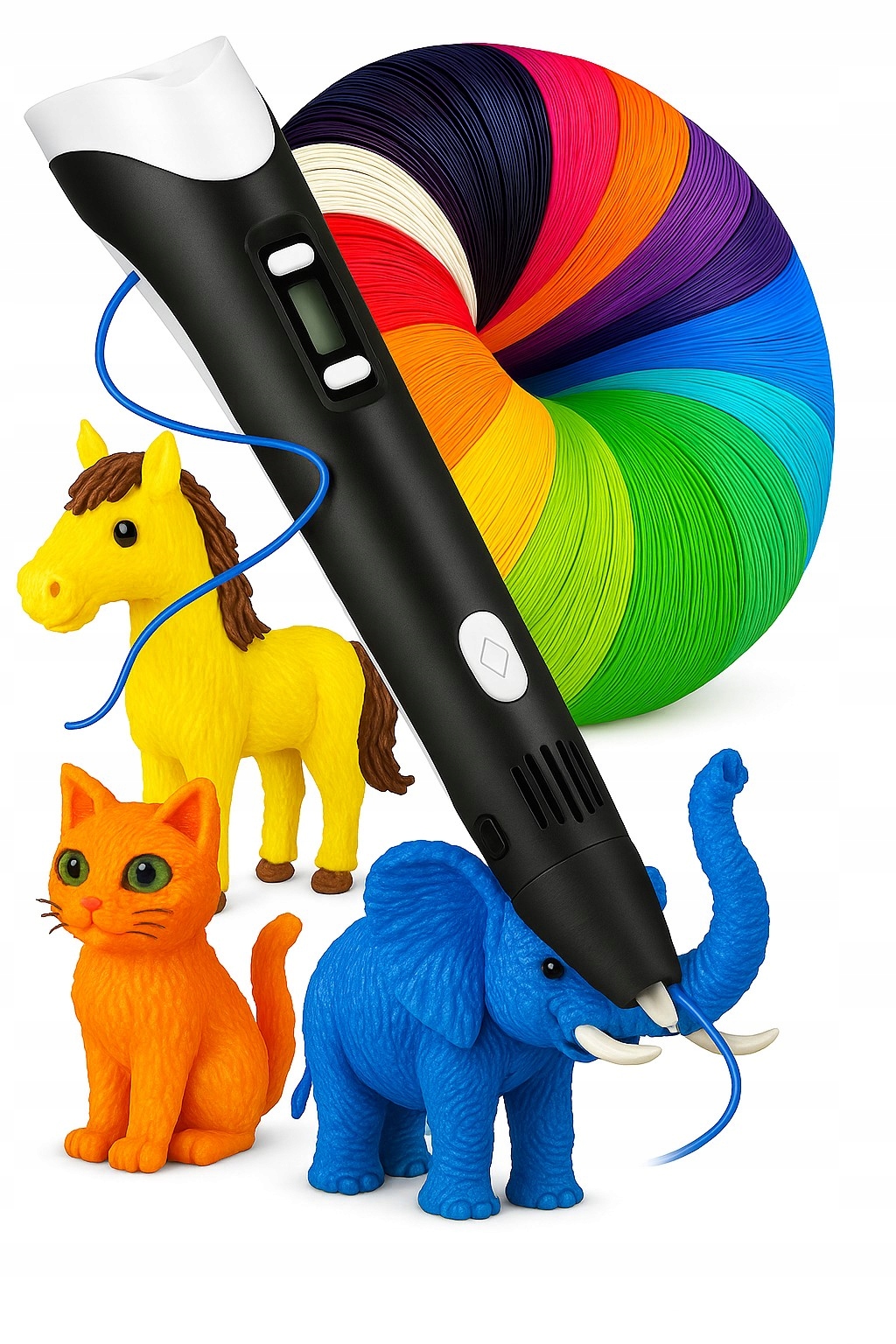 DŁUGOPIS DRUKARKA 3D PEN ZESTAW + WKŁADY 9 METRÓW CZARNY