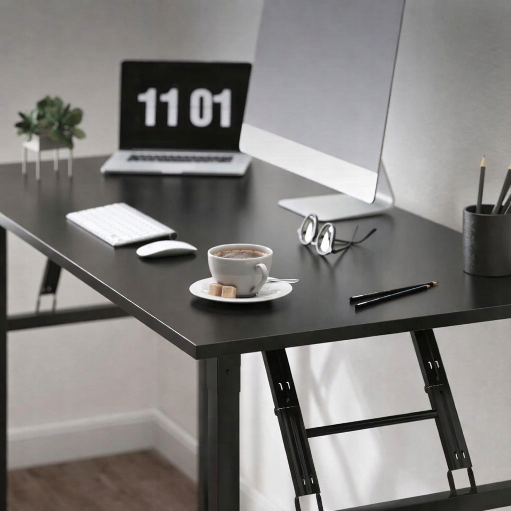 Stolik pod Laptopa Składany Małe Biurko Komputerowe 120 x 60 x 76 cm CZARNY