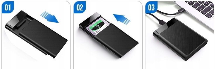 OBUDOWA DYSKU HDD 2,5 ALU USB 3.0 SATA ETUI KABEL PREMIUM