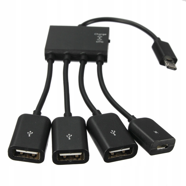 HUB Rozdzielacz HOST OTG Micro 3 x USB Ładowanie