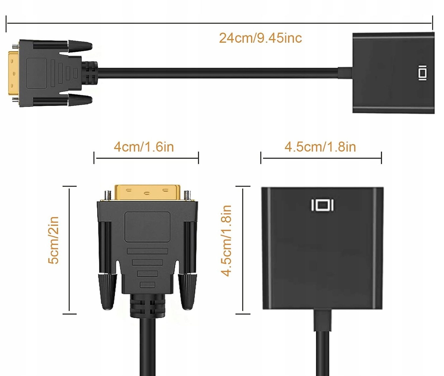 Adapter Konwerter DVI-D 24+1 do VGA