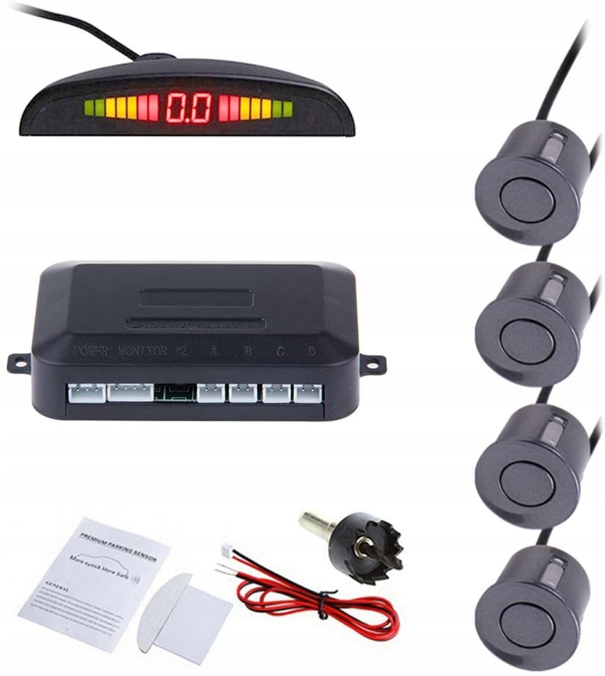 4 Czujniki Parkowania Cofania LED LCD PARKTRONIC