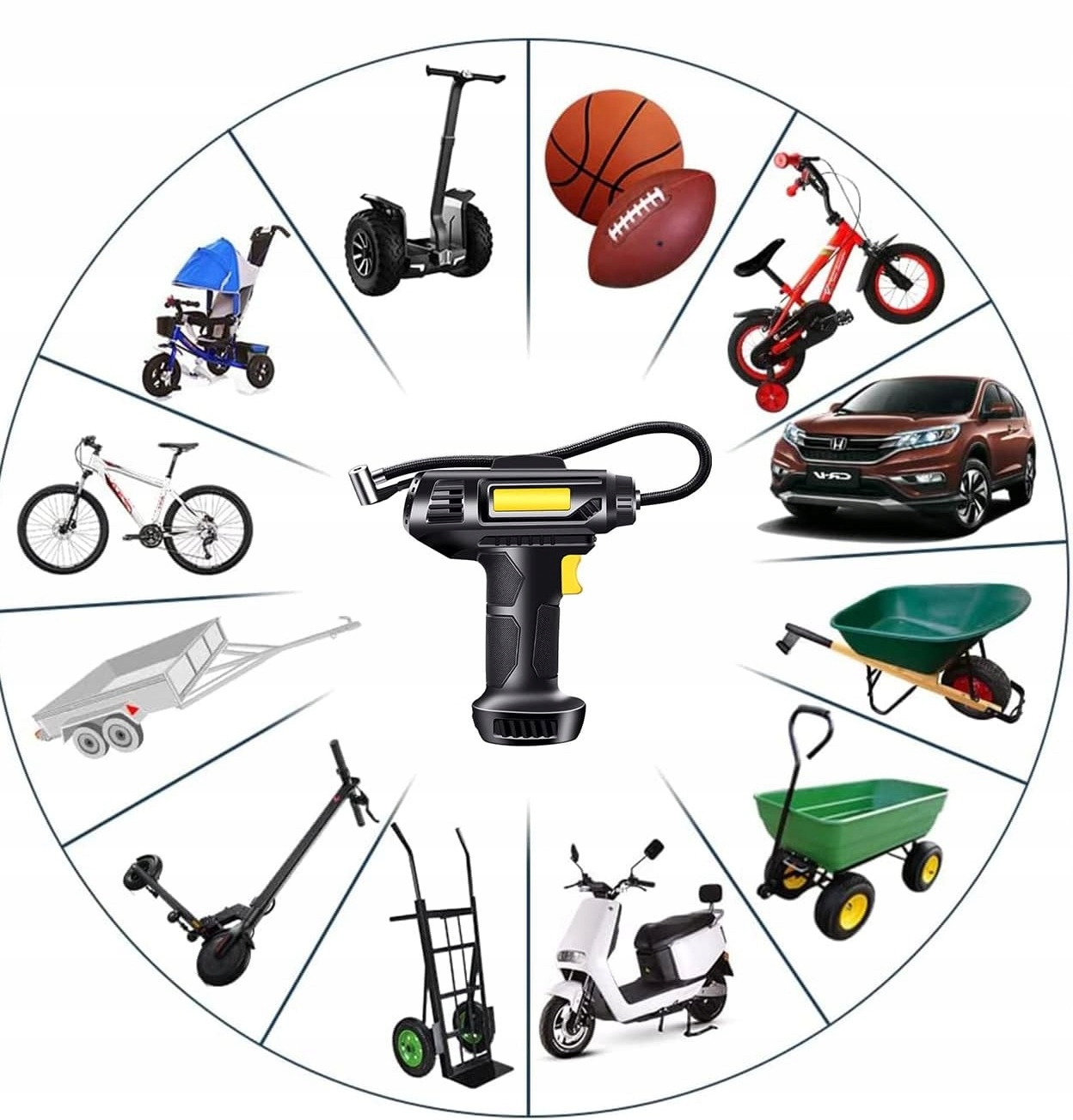 KOMPRESOR SAMOCHODOWY Pompka Sprężarka 12V LED LCD