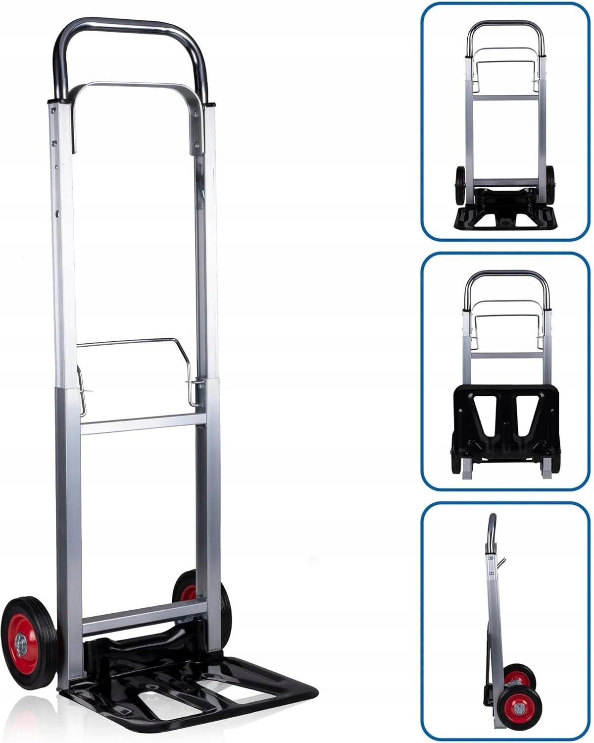 Lekki Wózek Transportowy Młynarka Składany Aluminium Magazynowy Mocny 90kg