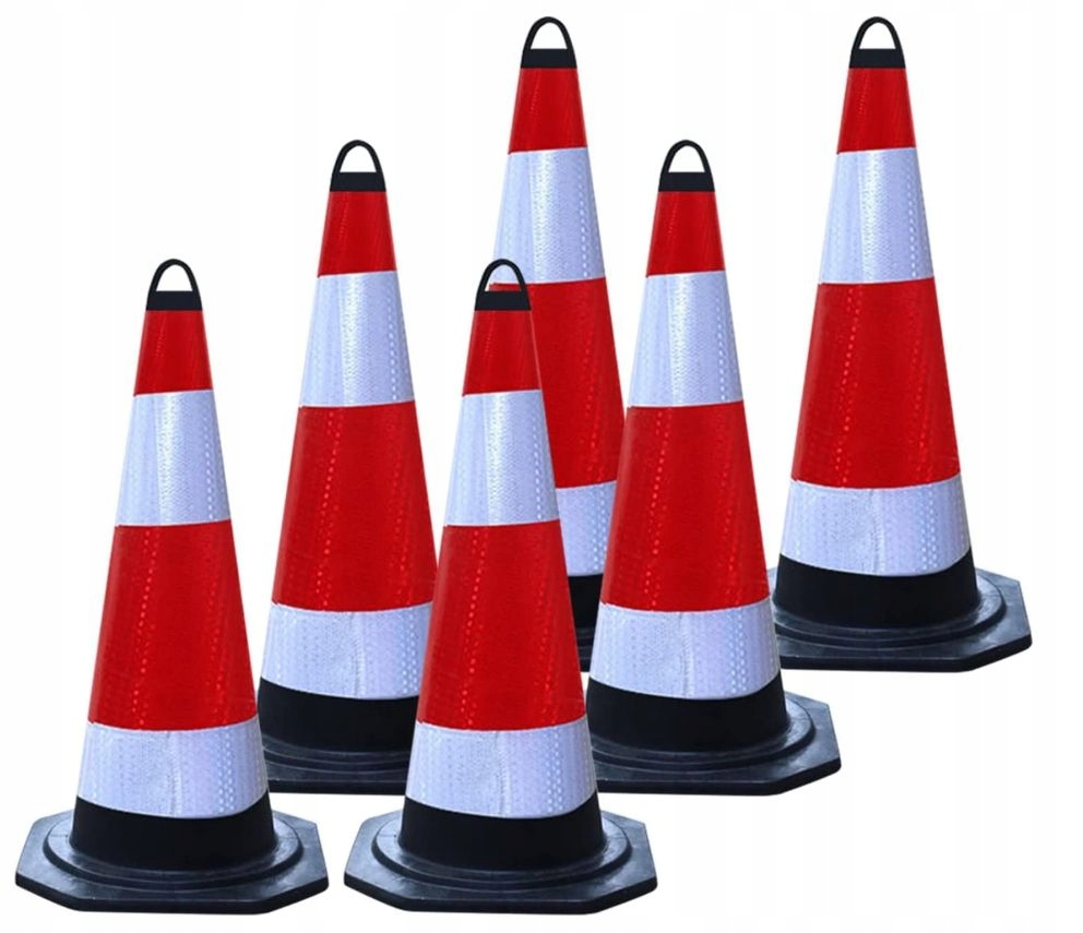 Pachołek Drogowy Ostrzegawczy Odblaskowy Gumowy Słupek Odblask 46 cm