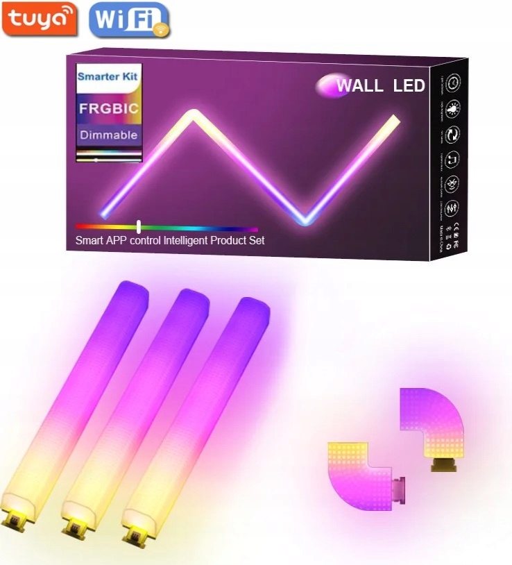Inteligentne Panele LED 3+2 Lampa Ścienna LIGHTBAR RGBIC WiFi GLIDE WALL