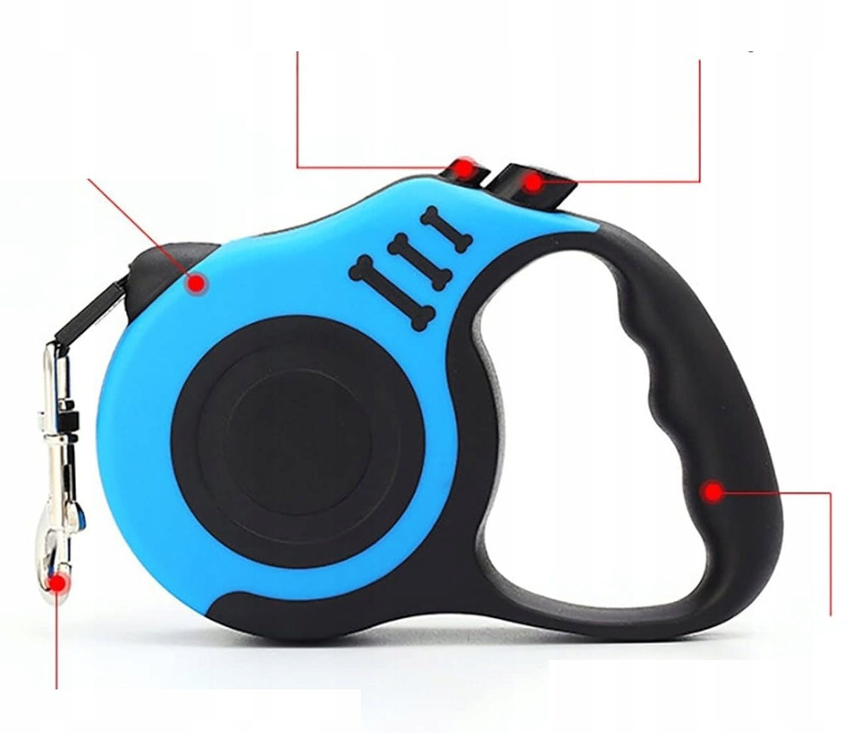 Smycz Automatyczna dla Psa Kota Flexi Zwijana z Blokadą 5m 20kg NIEBIESKA