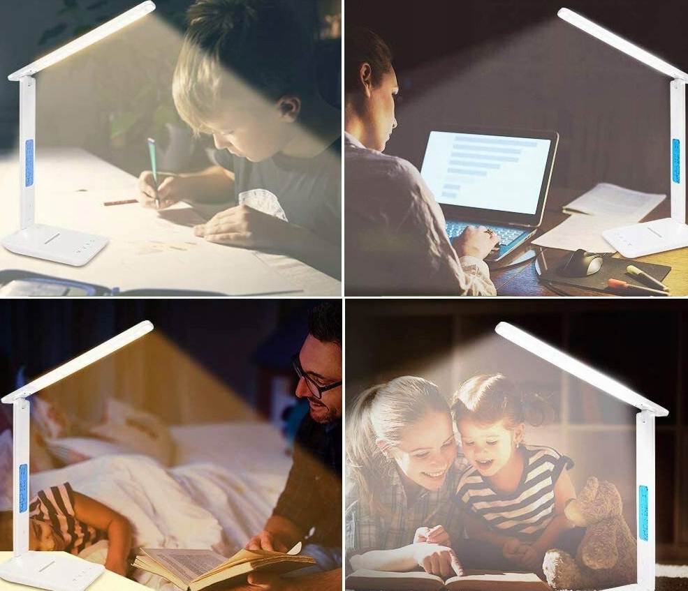 Lampka biurkowa biurko WYŚWIETLACZ LED Zegar Data
