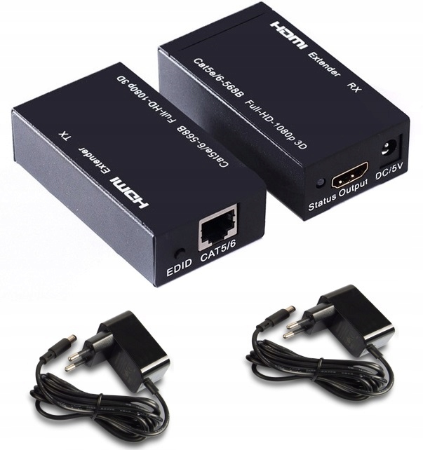 Extender Przedłużacz HDMI na RJ45 LAN 60m 3D