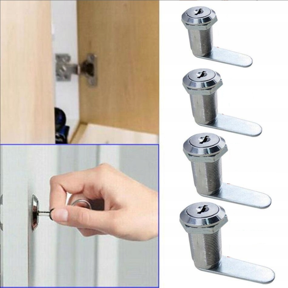 Zamek Krzywkowy Do Skrzynki na Listy Szafki Kasetowy 2x Klucz 30mm