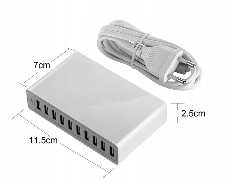Ładowarka ścienna 10 portów USB 50W 10A