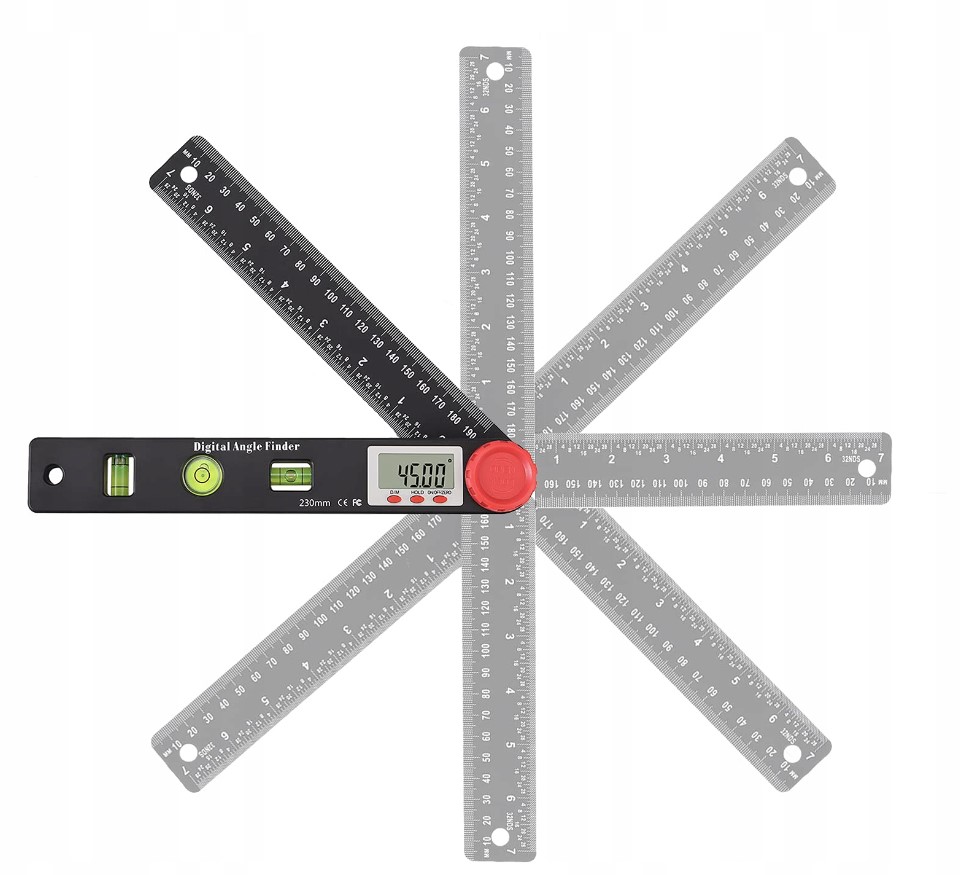 Kątomierz Elektroniczny Cyfrowy 230mm 360° + 3 POZIOMNICE