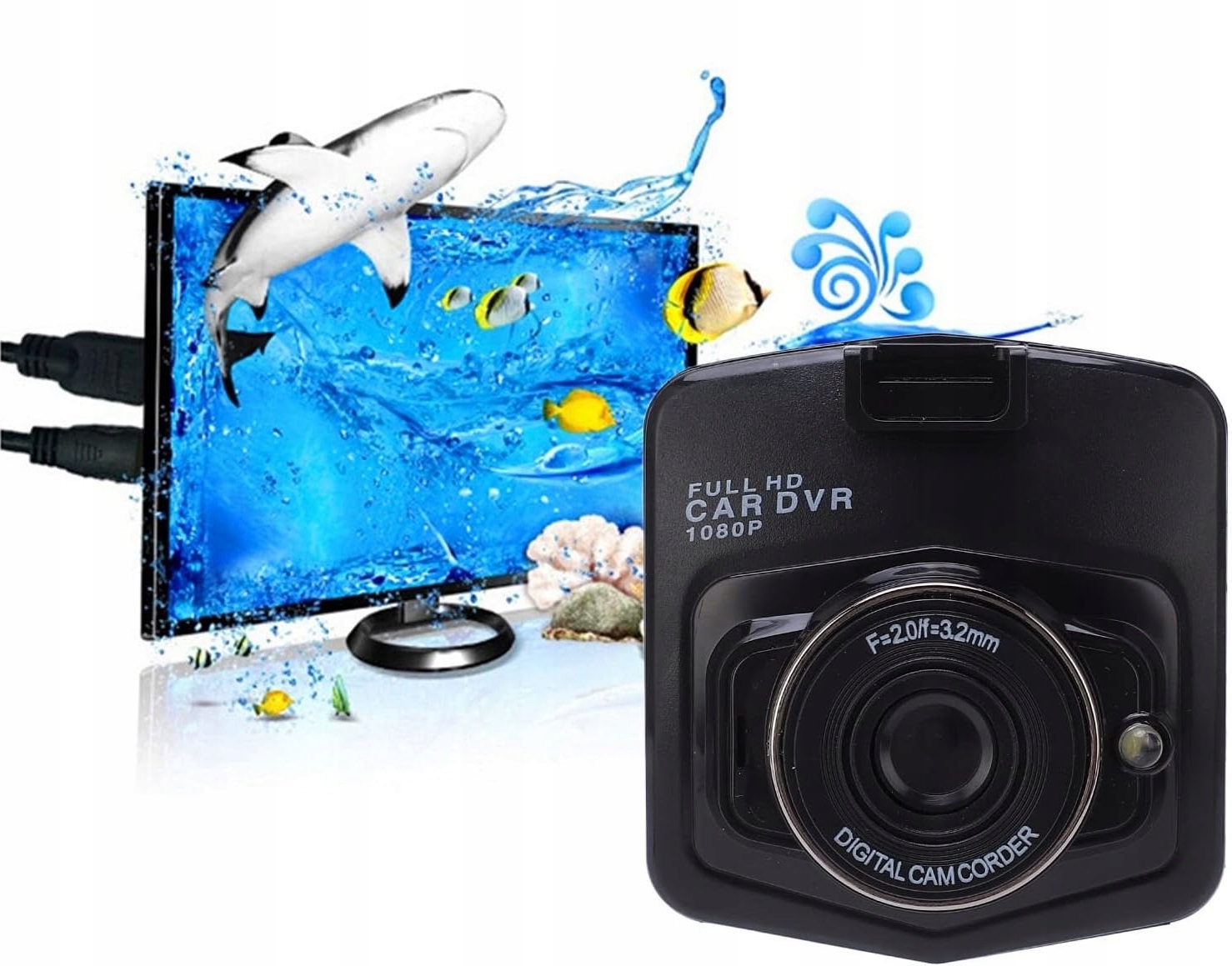 KAMERA Samochodowa Wideorejestrator 1080P FULL HD LCD Noktowizor