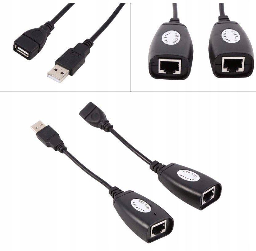 Extender USB po skrętce RJ45 CAT5 5e 6 50m