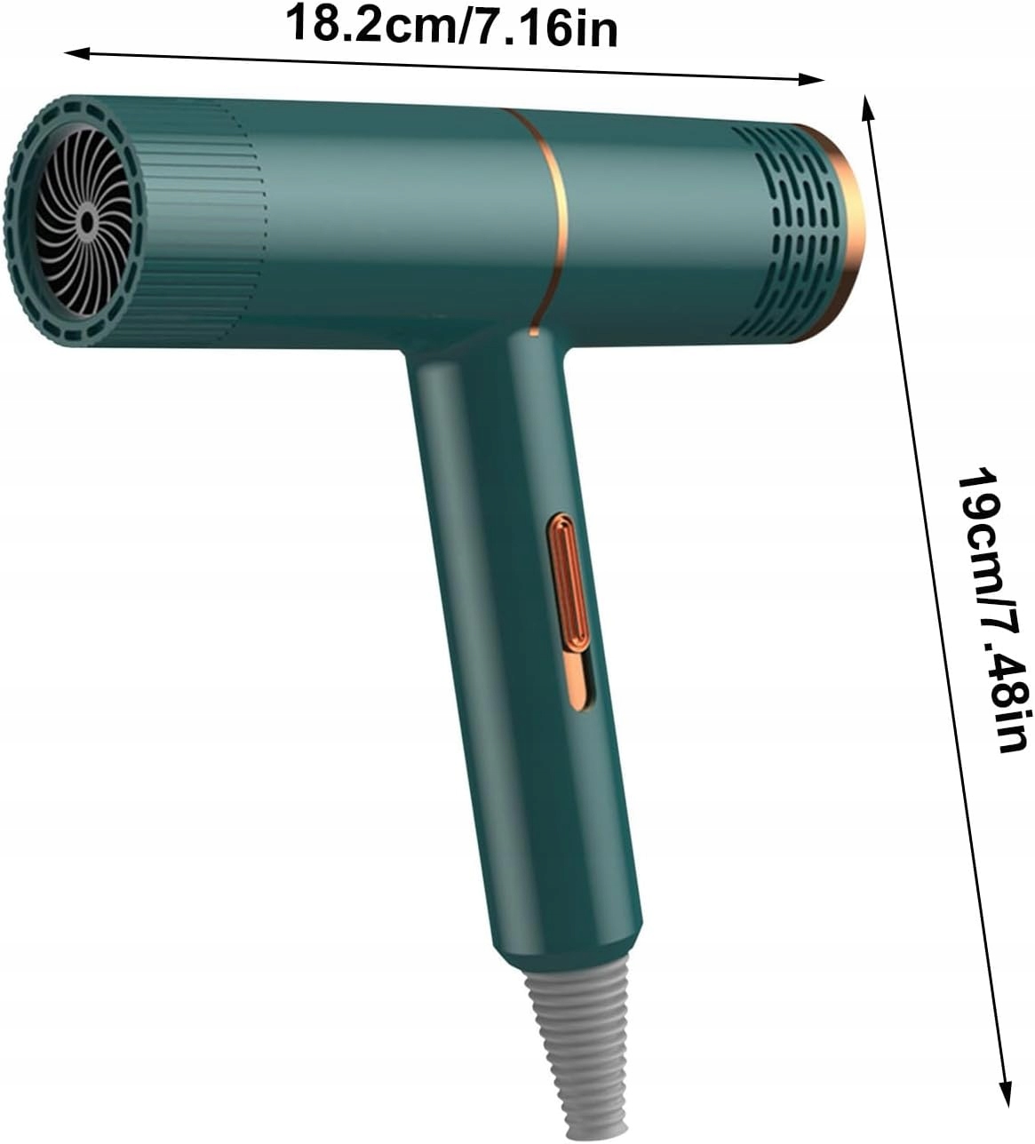 Mała Suszarka do Włosów z Jonizacją 800W z Dyfuzorem Jonizacja Suszarki (ZIELONA)