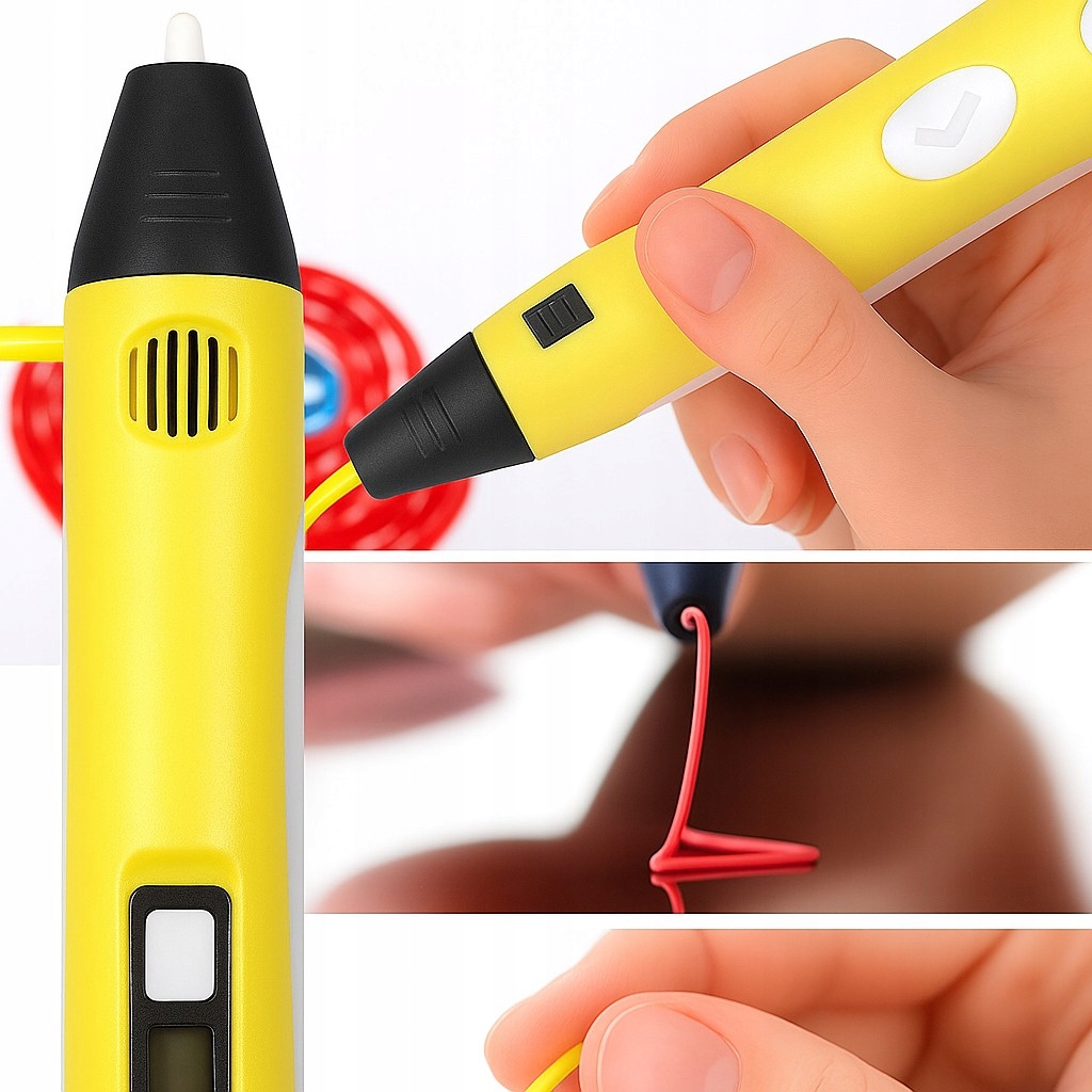 DŁUGOPIS DRUKARKA 3D PEN ZESTAW + WKŁADY 9 METRÓW ŻÓŁTY