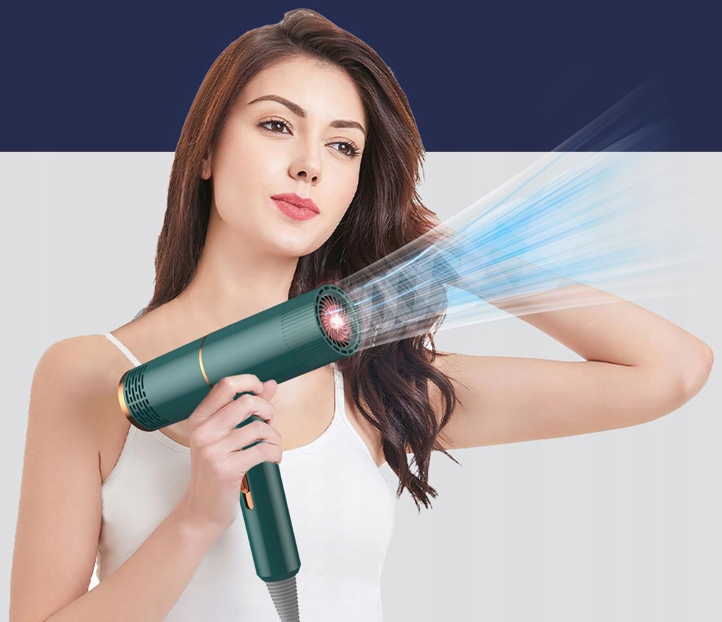 Mała Suszarka do Włosów z Jonizacją 800W z Dyfuzorem Jonizacja Suszarki (ZIELONA)