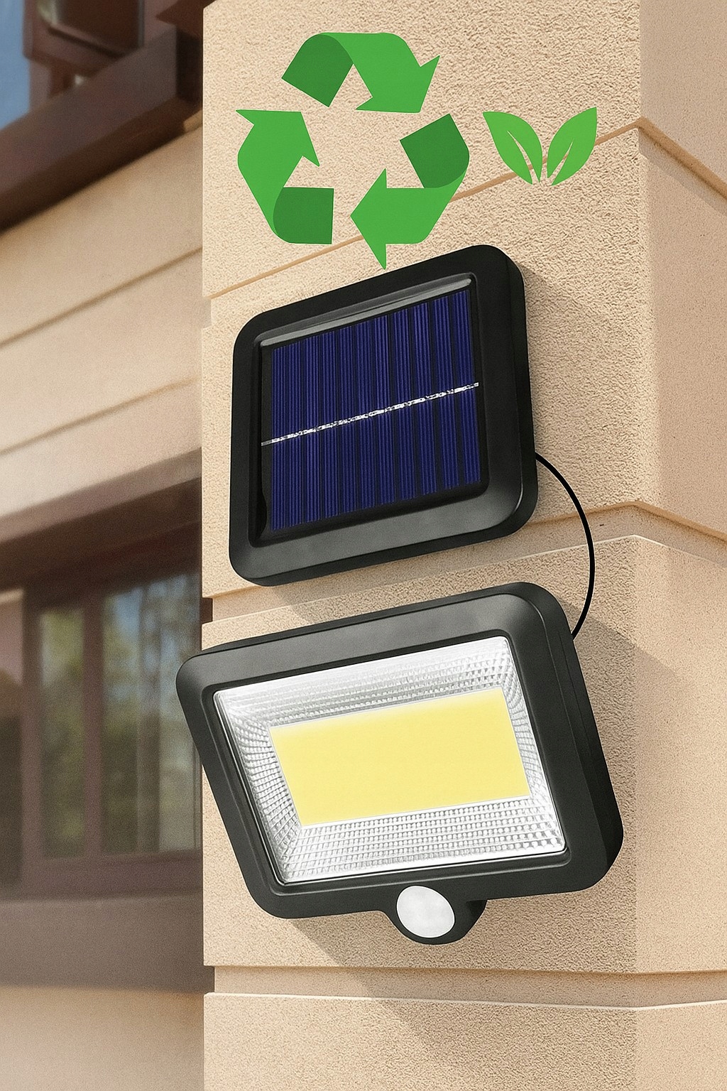 LAMPA SOLARNA Z CZUJNIKIEM RUCH I ZMIERZCHU 100LED