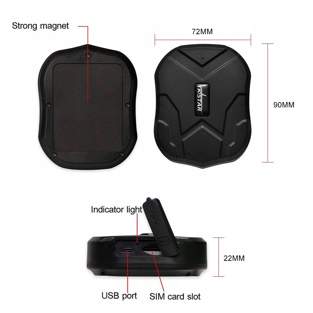 Lokalizator TK905 GPS Tracker Magnes 90 dni www