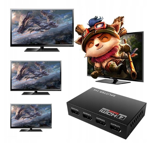 Splitter HDMI 1x4 4K*2K 3D FullHD Rozdzielacz HDCP