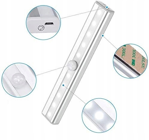 Bezprzewodowa Lampka LED z czujnikiem ruchu szafa