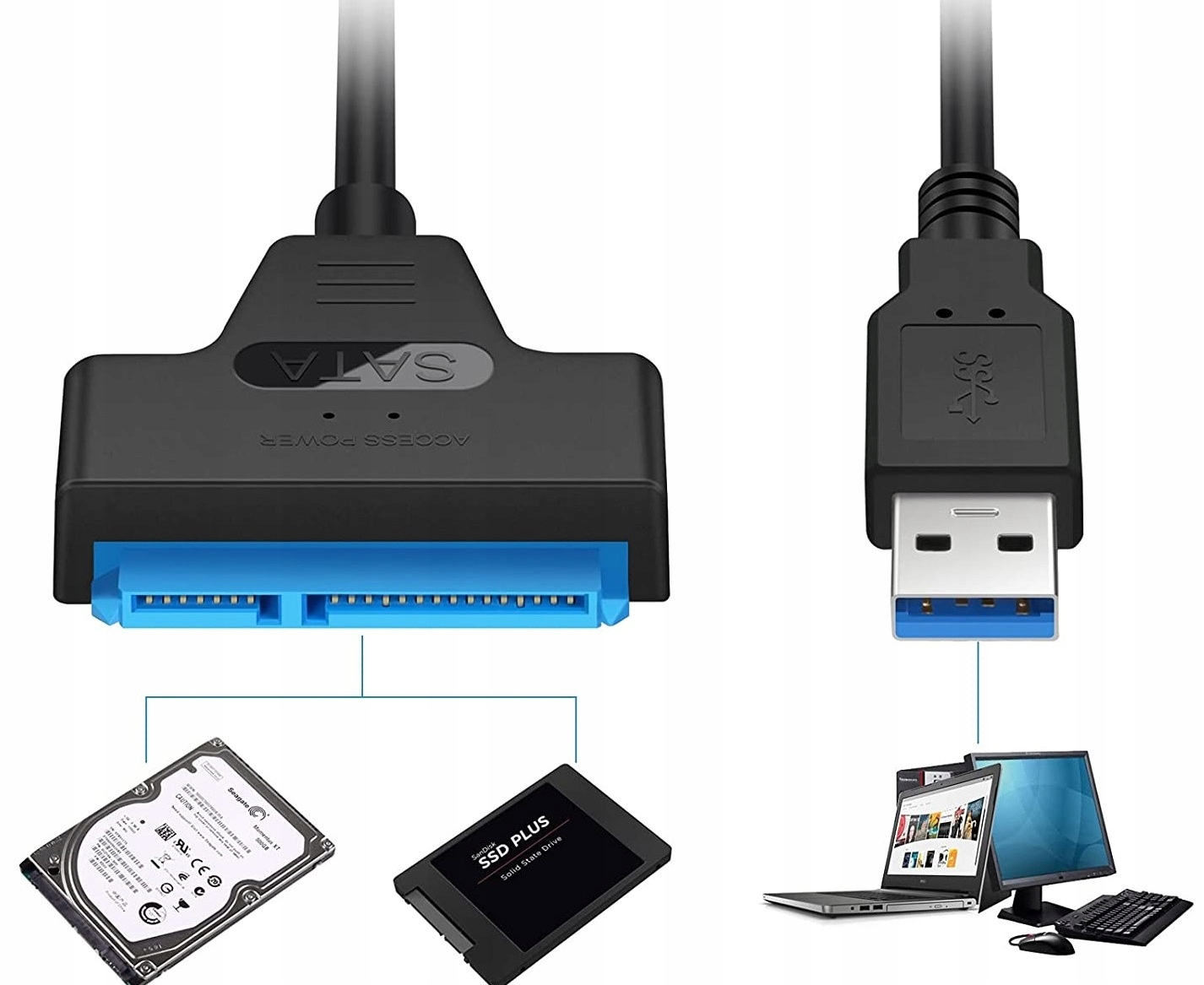 Adapter USB 3.0 do SATA dysk HDD SSD przejściówka