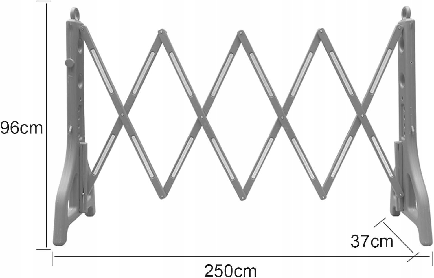 Barierka Nożycowa Składana 250 cm Odblask Zapora Drogowa PVC Żółto-Czarna