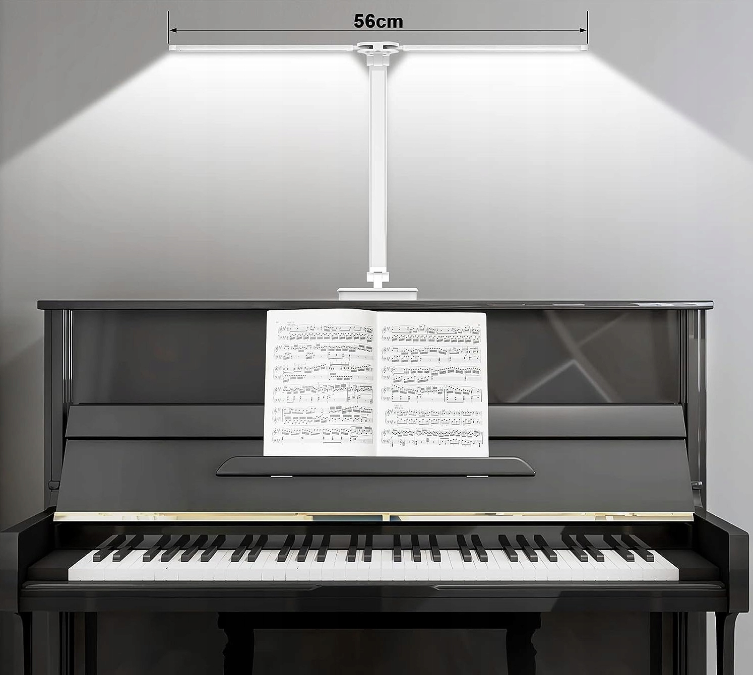 Lampa biurkowa LED podwójna MOCNA + ładowarka na biurko BIAŁA sterowana