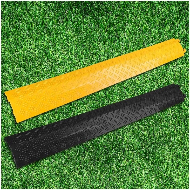 Najazd Progowy 100 CM Ochronny Kablowy Kanał Guma Czarny Maskownica Czarny