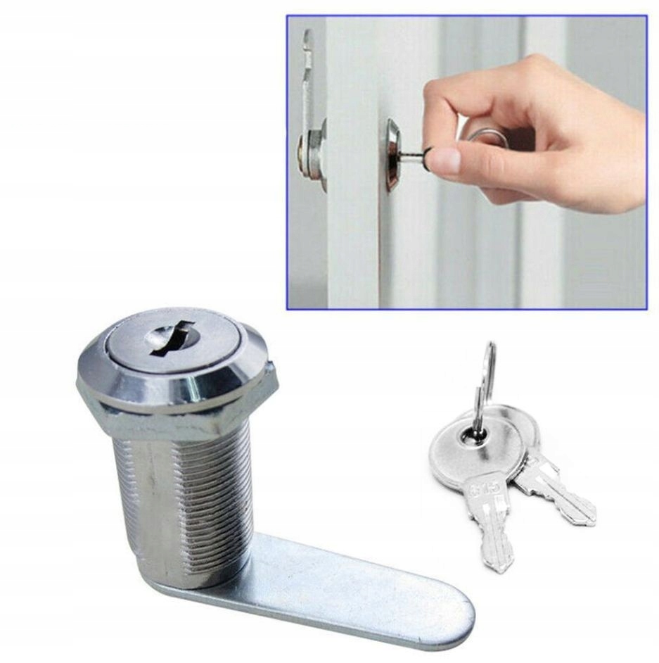 Zamek Krzywkowy Do Skrzynki na Listy Szafki Kasetowy 2x Klucz 30mm