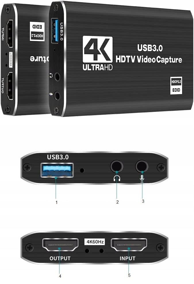 Grabber HDMI Nagrywarka Obrazu do PC USB 4K