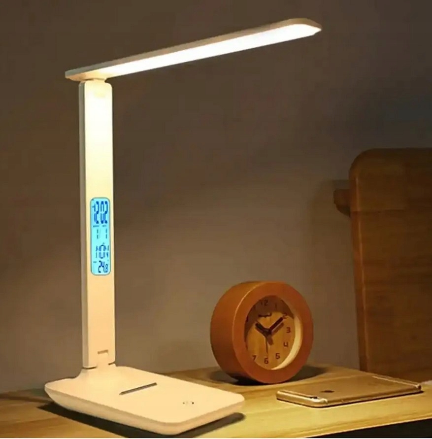 Lampka biurkowa biurko WYŚWIETLACZ LED Zegar Data