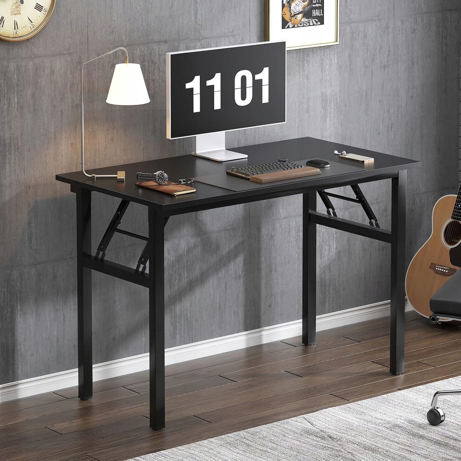 Stolik pod Laptopa Składany DUŻE Biurko Komputerowe 100 x 50 x 76 cm CZARNY