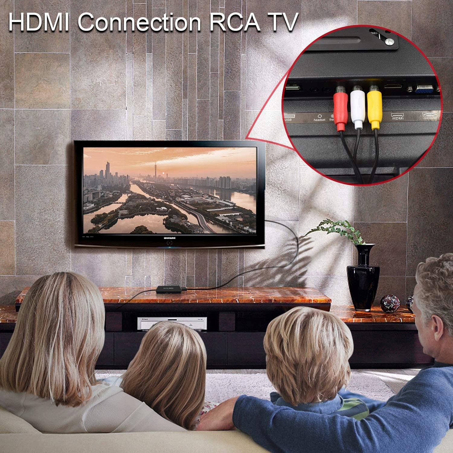 Konwerter HDMI do RCA Adapter AV CINCH CVBS