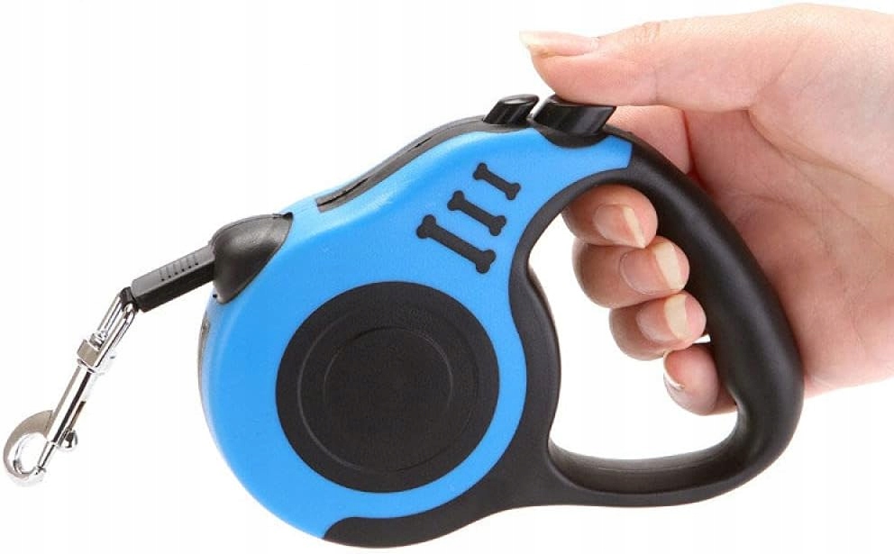Smycz Automatyczna dla Psa Kota Flexi Zwijana z Blokadą 5m 20kg NIEBIESKA
