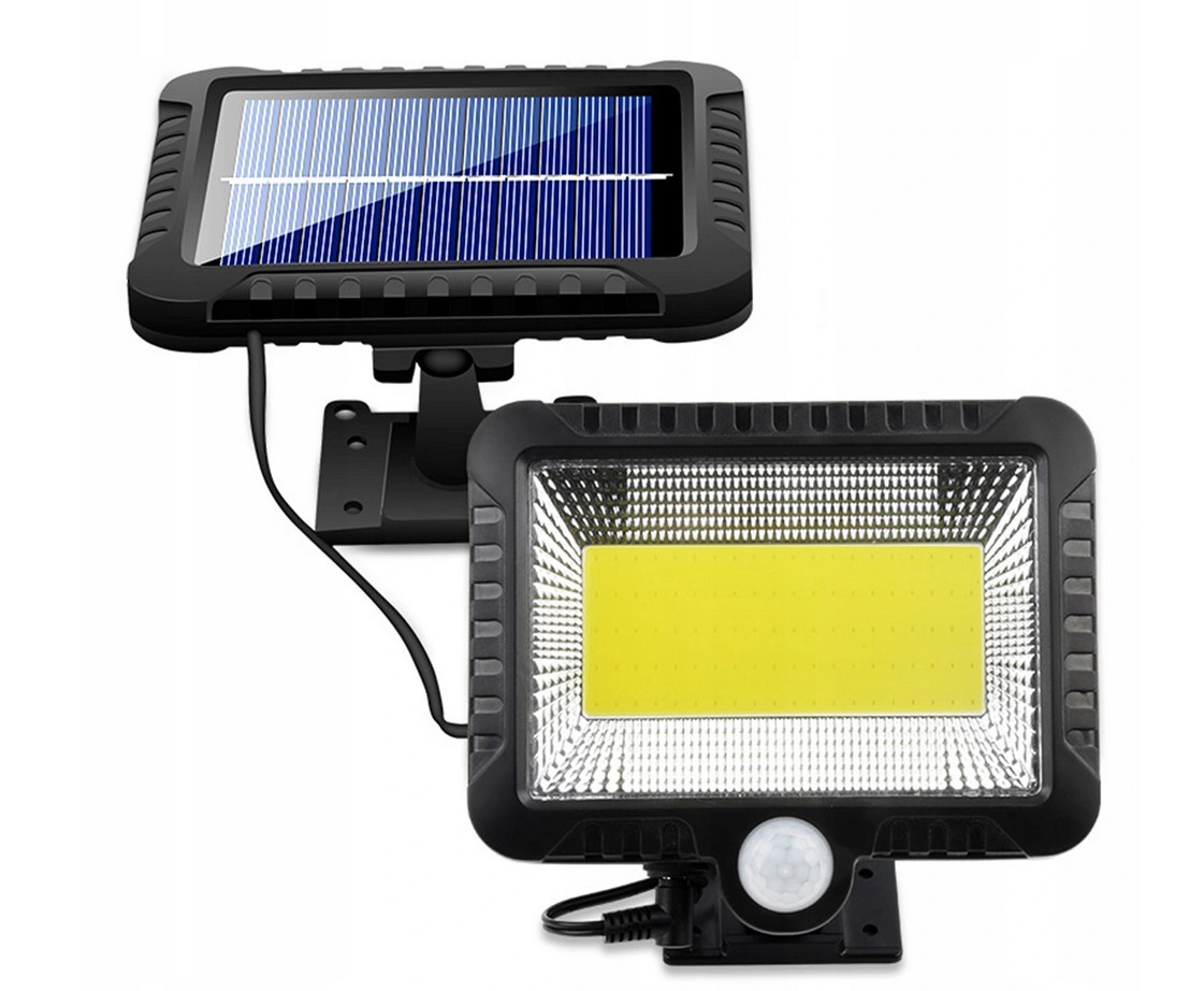 LAMPA SOLARNA Z CZUJNIKIEM RUCH I ZMIERZCHU 100LED