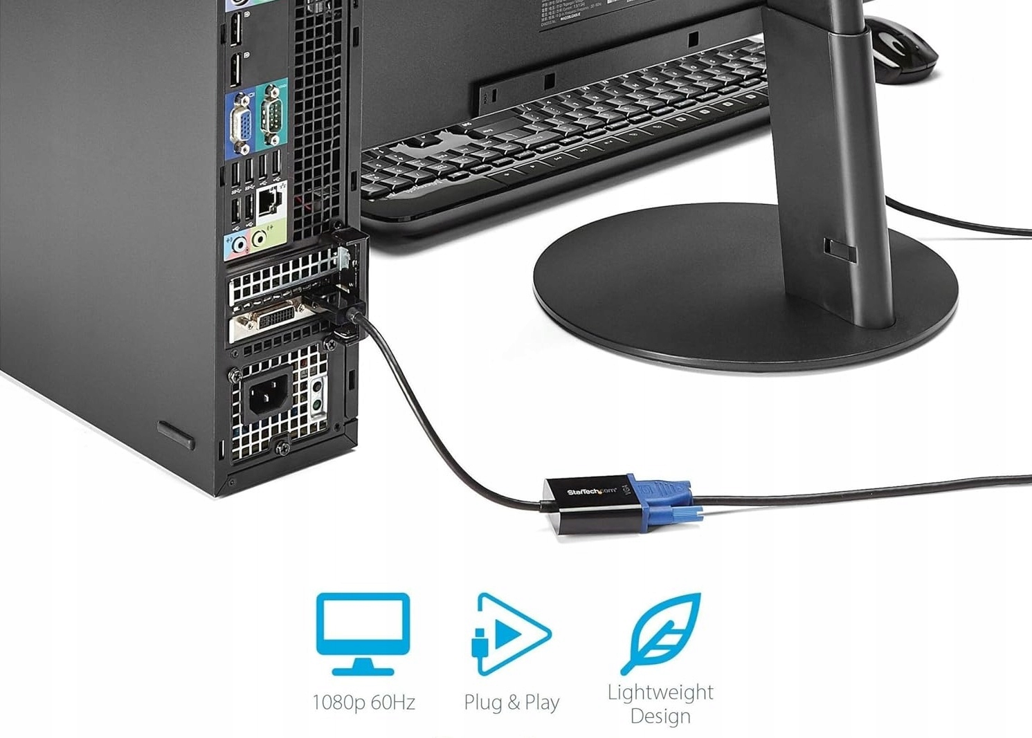 Adapter Konwerter DisplayPort DP do VGA DSUB