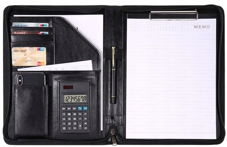 Elegancki Biwuar Aktówka Teczka Biznesowa Multi Organizer A4