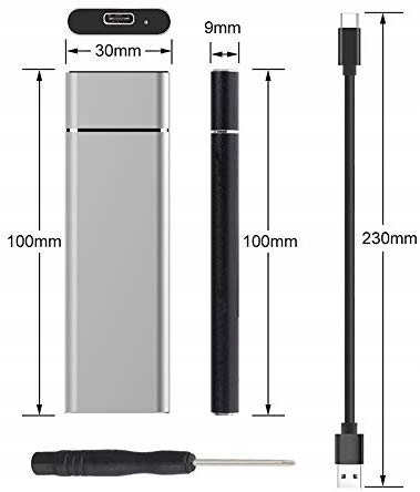 Obudowa dysku SSD M2 USB typ C 3.0 aluminiowa