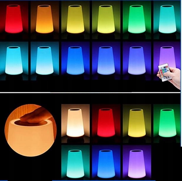 Bezprzewodowa Lampka 13 Kolory Dotykowa RGB pilot