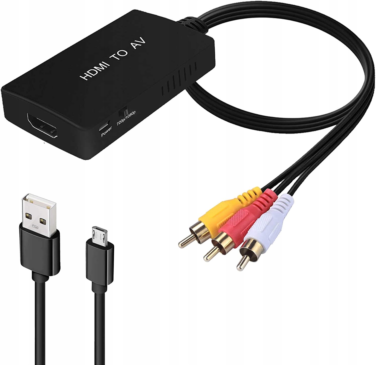 Konwerter HDMI do RCA Adapter AV CINCH CVBS
