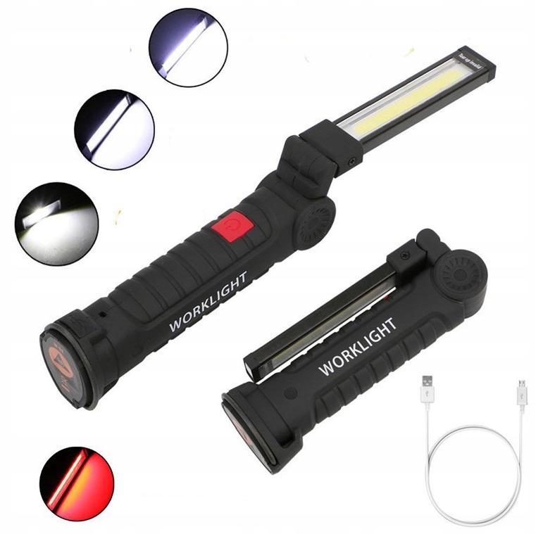 DUŻA LAMPA LATARKA WARSZTATOWA LED COB MAGNES USB