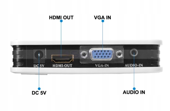 Adapter Konwerter Audio VGA do HDMI Full HD