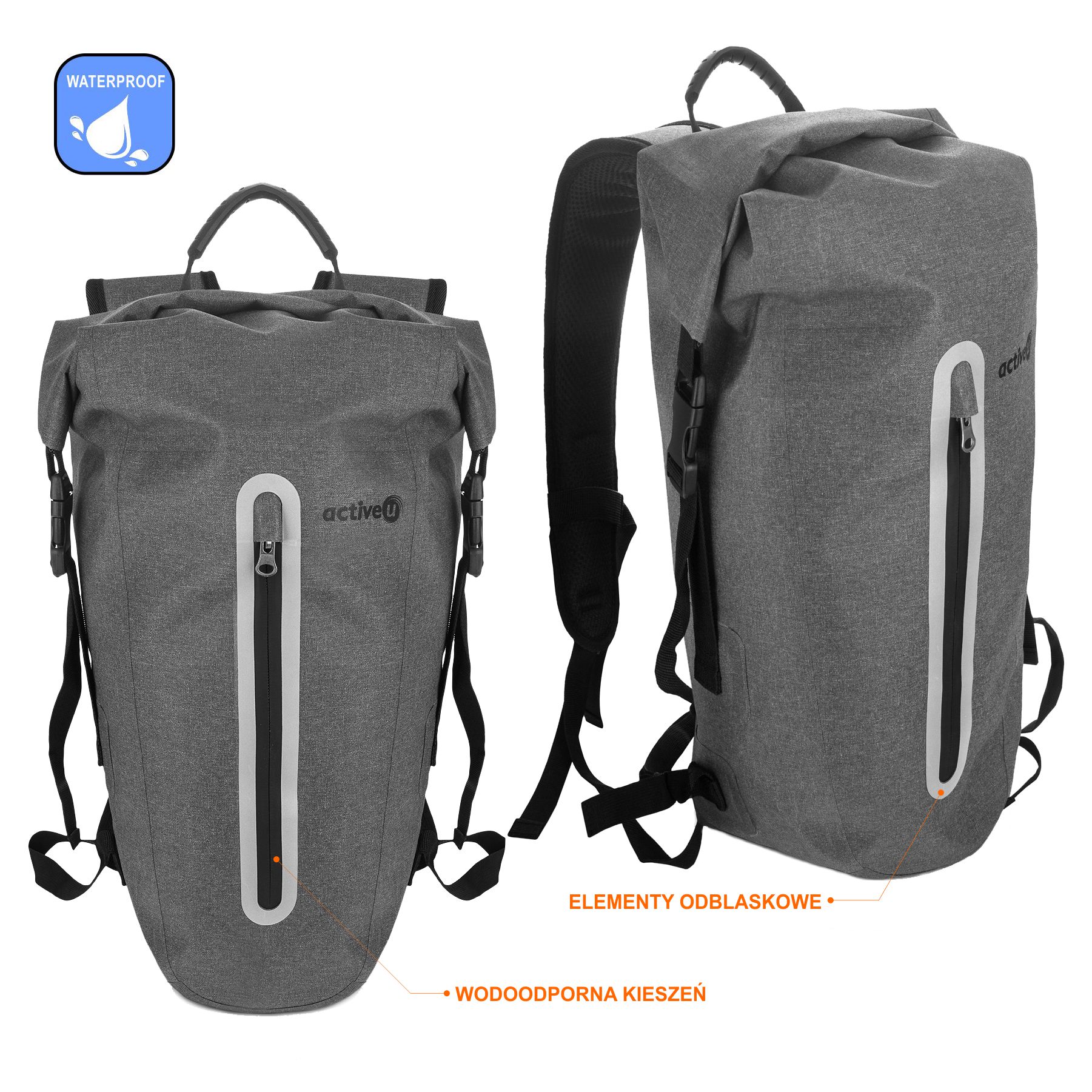 LEKKI TREKKINGOWY PLECAK TURYSTYCZNY WODOODPORNY ACTIVEU