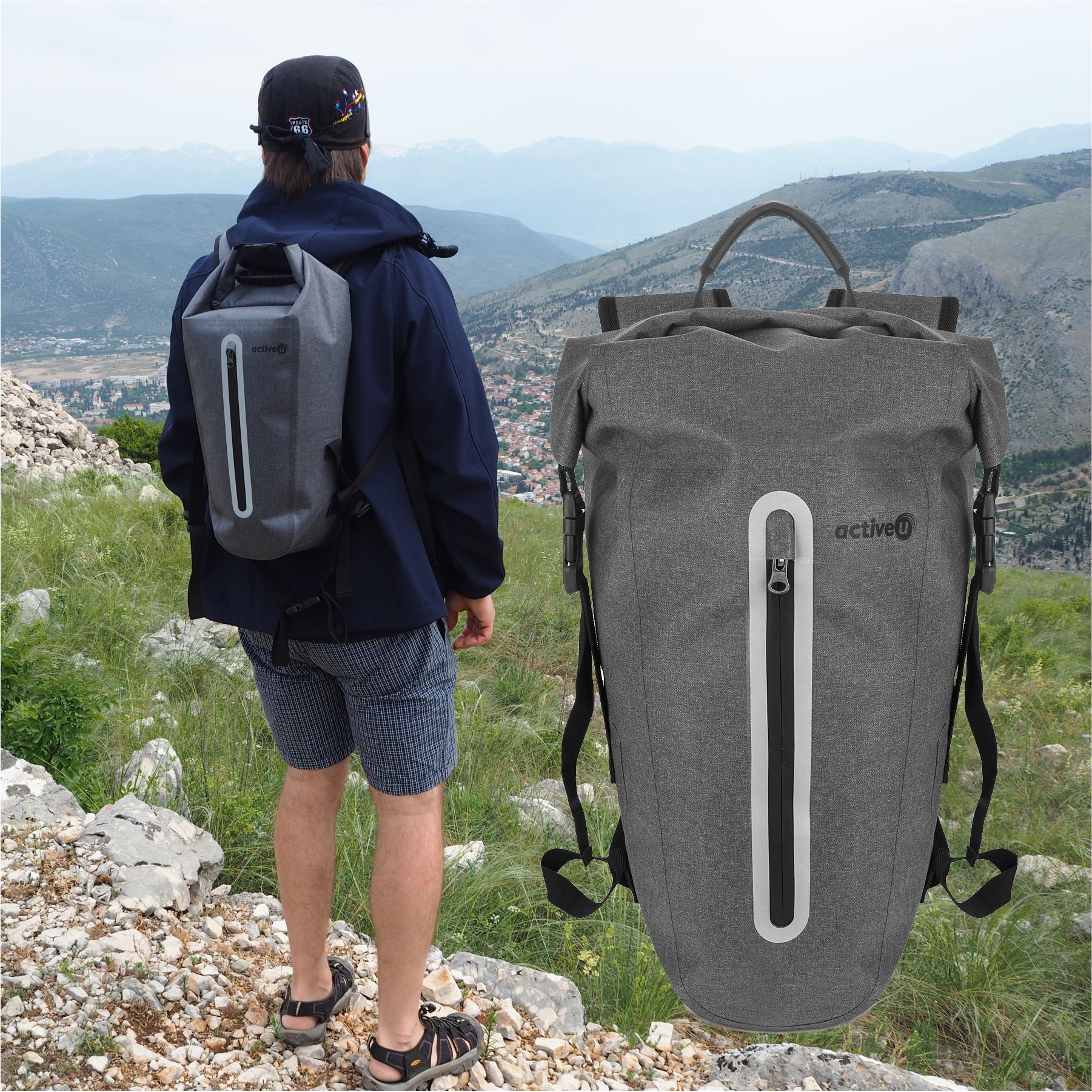 LEKKI TREKKINGOWY PLECAK TURYSTYCZNY WODOODPORNY ACTIVEU