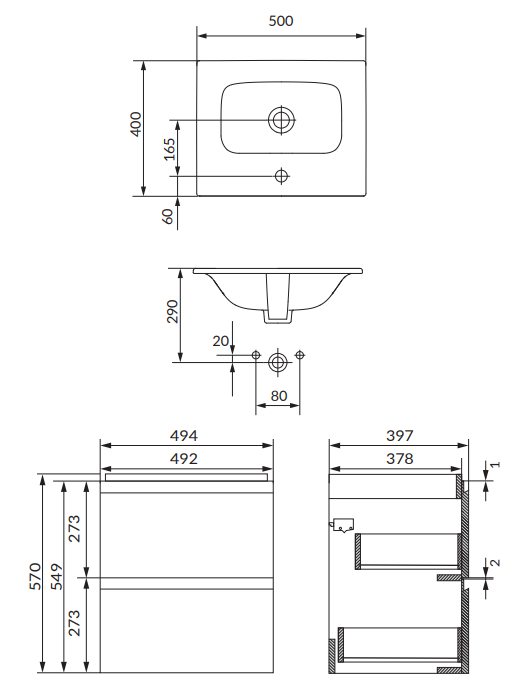Cersanit - rysunek techniczny
