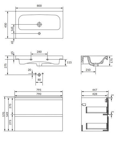 Cersanit - rysunek techniczny