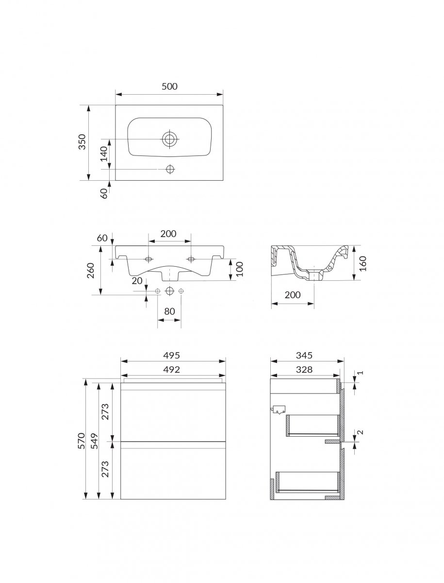 Cersanit - rysunek techniczny