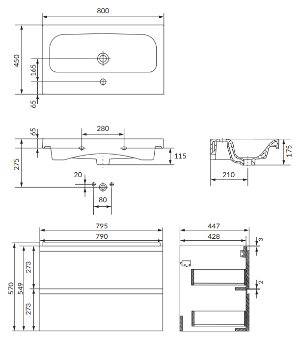 Cersanit - rysunek techniczny