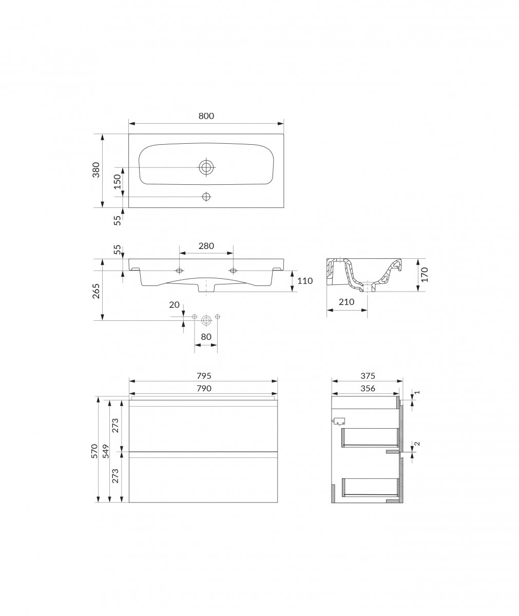 Cersanit - rysunek techniczny